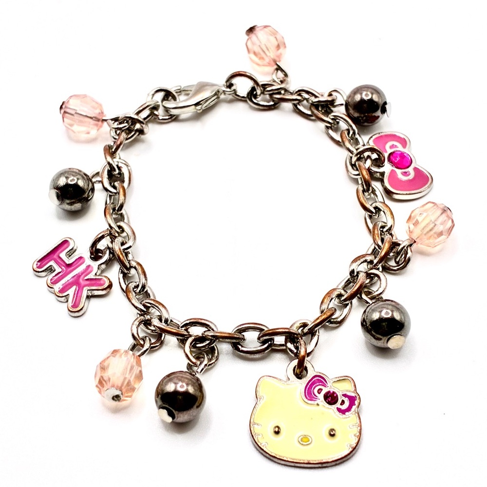 Vintage Hello Kitty Dangle Charm Bracelet by Sanrio 7” Inches